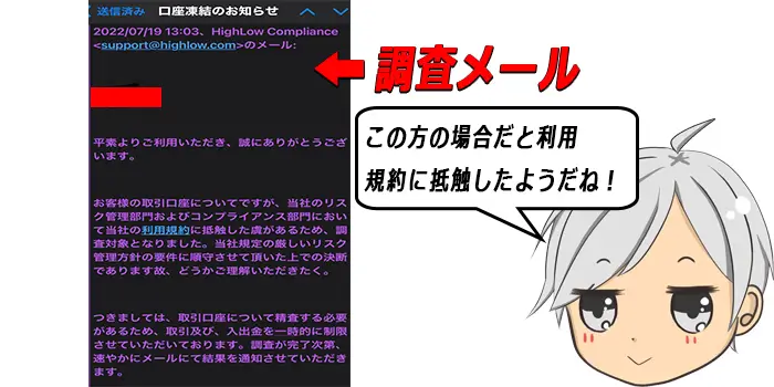 ハイローオーストラリア調査メール