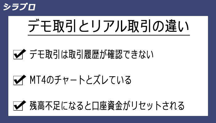 デモ取引とリアル取引の違い