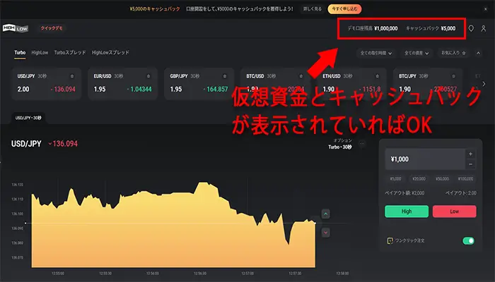 パソコンのデモ取引手順