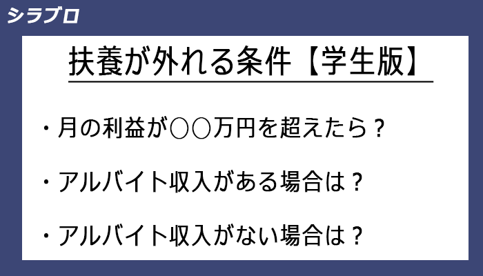学生の扶養が外れる条件