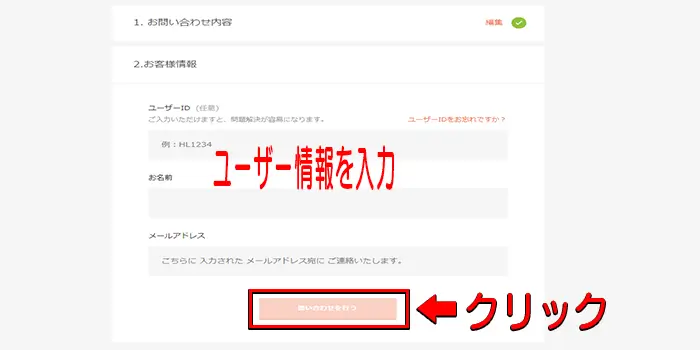 メールサポート手順