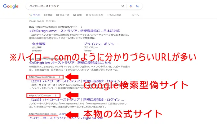 Google検索型偽サイト