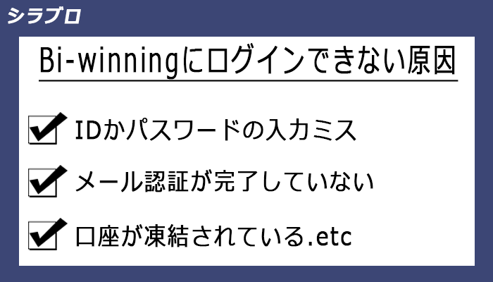 Bi-winningにログインできない原因