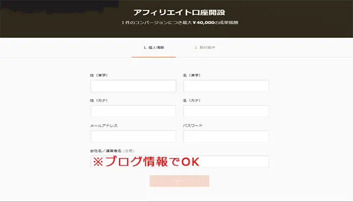 アフィリエイト手順