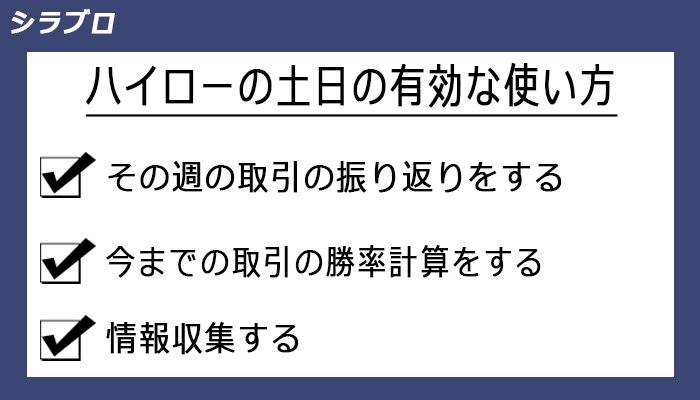 ハイローオーストラリアにおける土日の有効な使い方