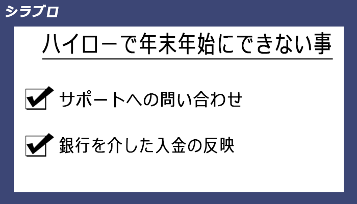 年末年始にできないこと