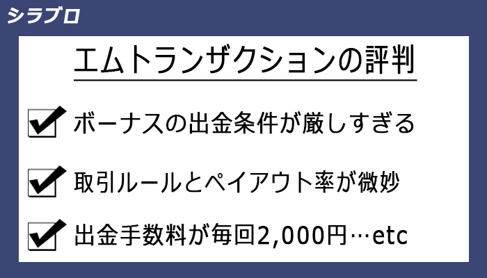 エムトランザクションの評判
